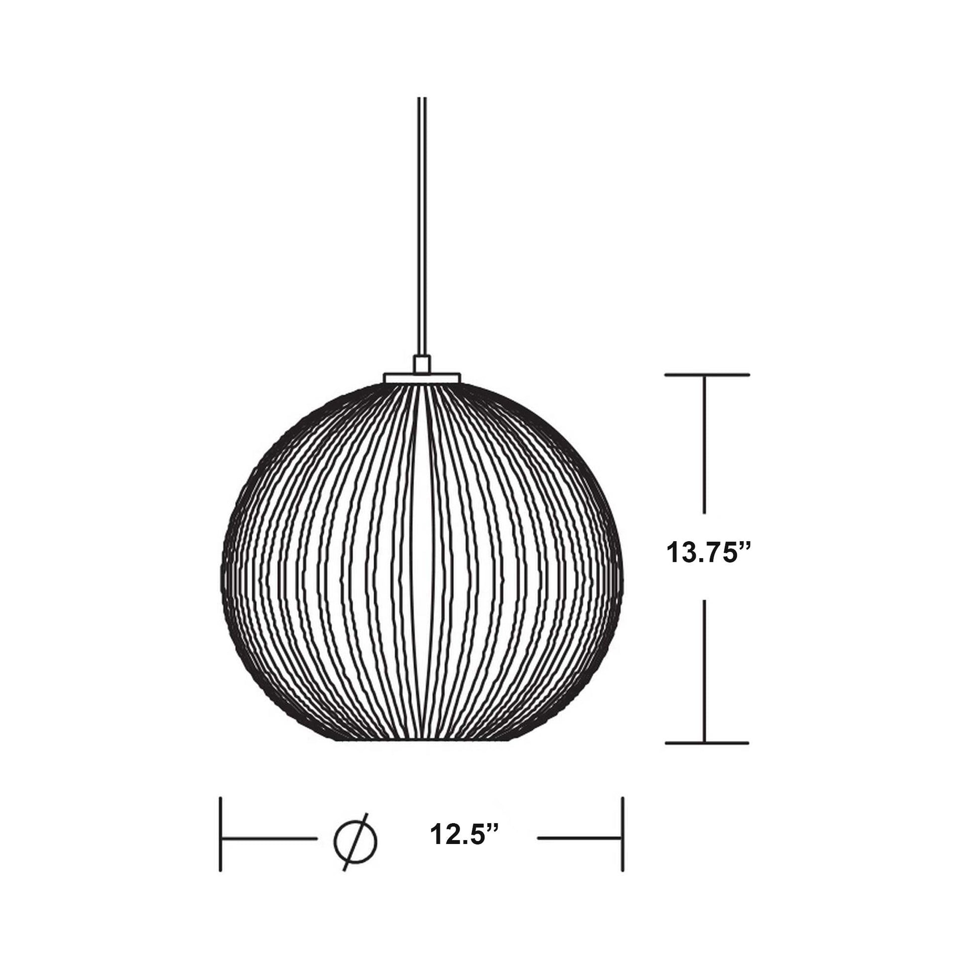 Cleo Pendant Light - line drawing.