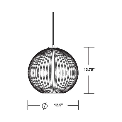 Cleo Pendant Light - line drawing.