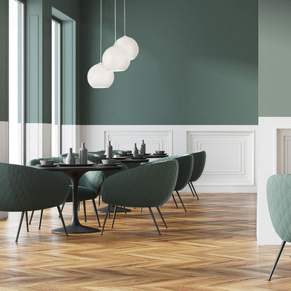 Cleo Round Pendant Light in living room.