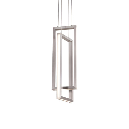 Cole LED Pendant Light in Satin Nickel.
