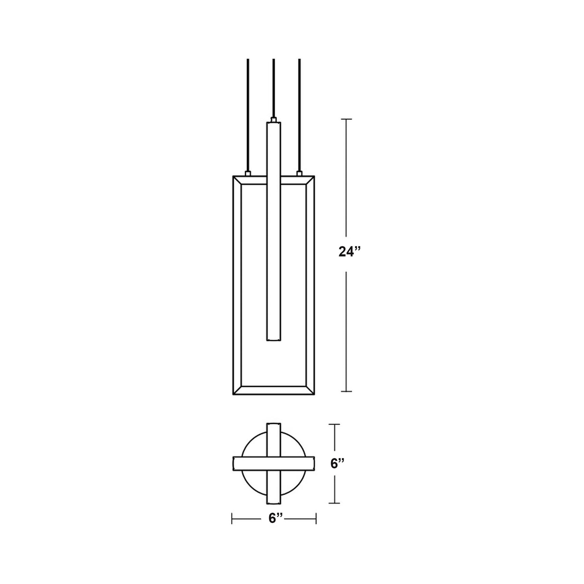 Cole LED Pendant Light - line drawing.