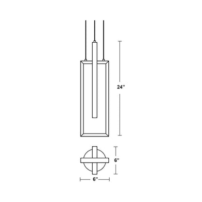 Cole LED Pendant Light - line drawing.