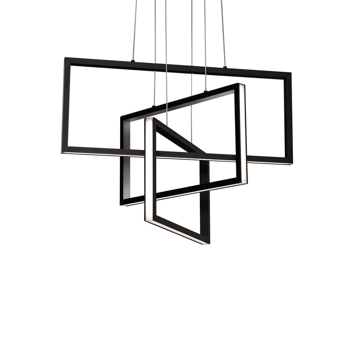 Cole Linear LED Pendant Light in Black (24-Inch).