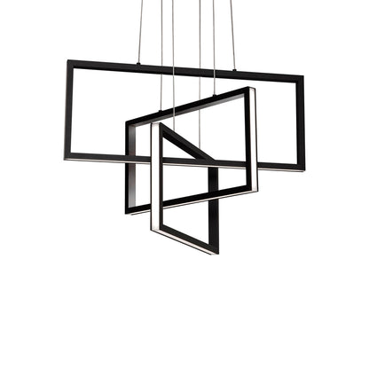 Cole Linear LED Pendant Light in Black (24-Inch).