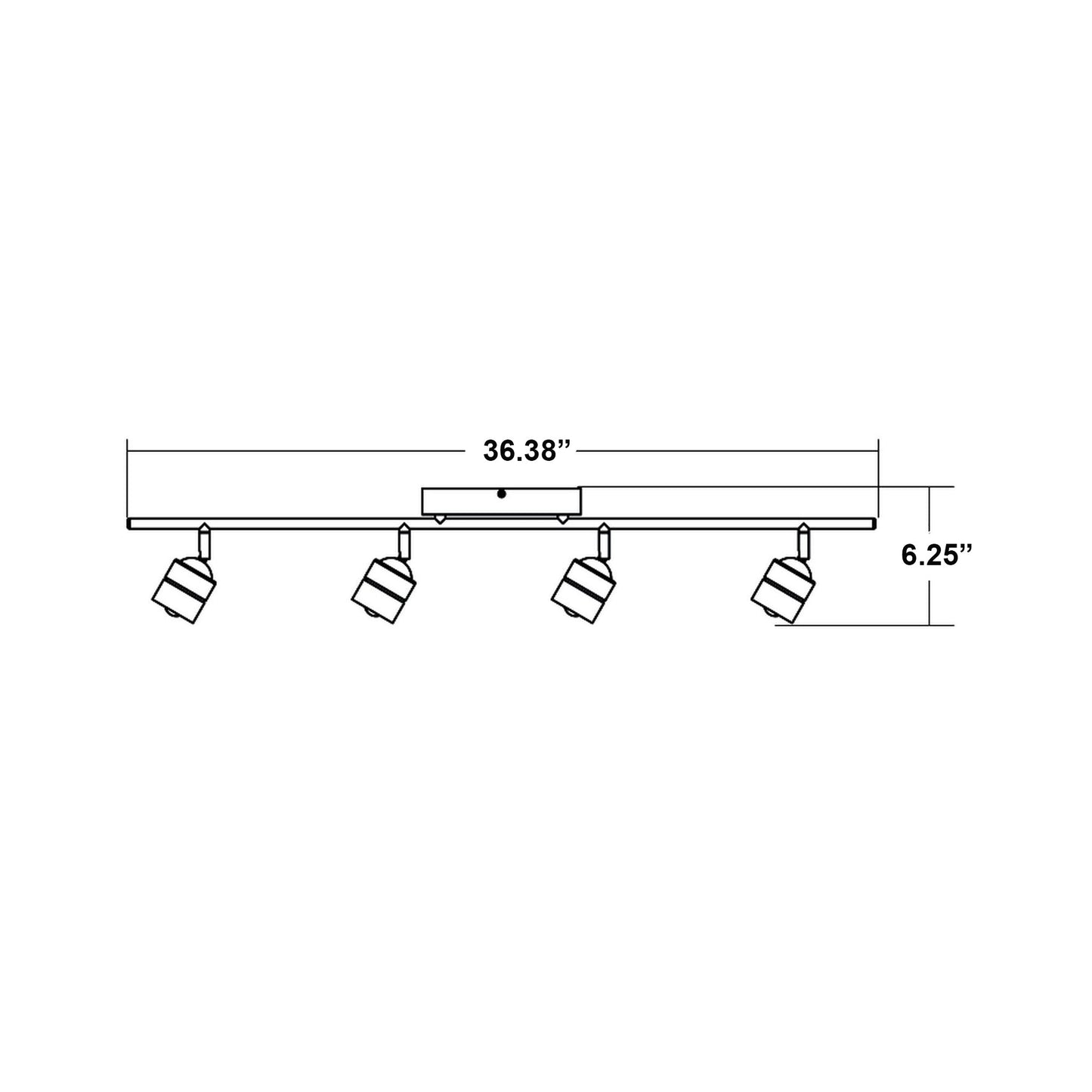 Core LED Track Ceiling / Wall Light - line drawing.