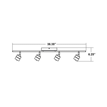 Core LED Track Ceiling / Wall Light - line drawing.