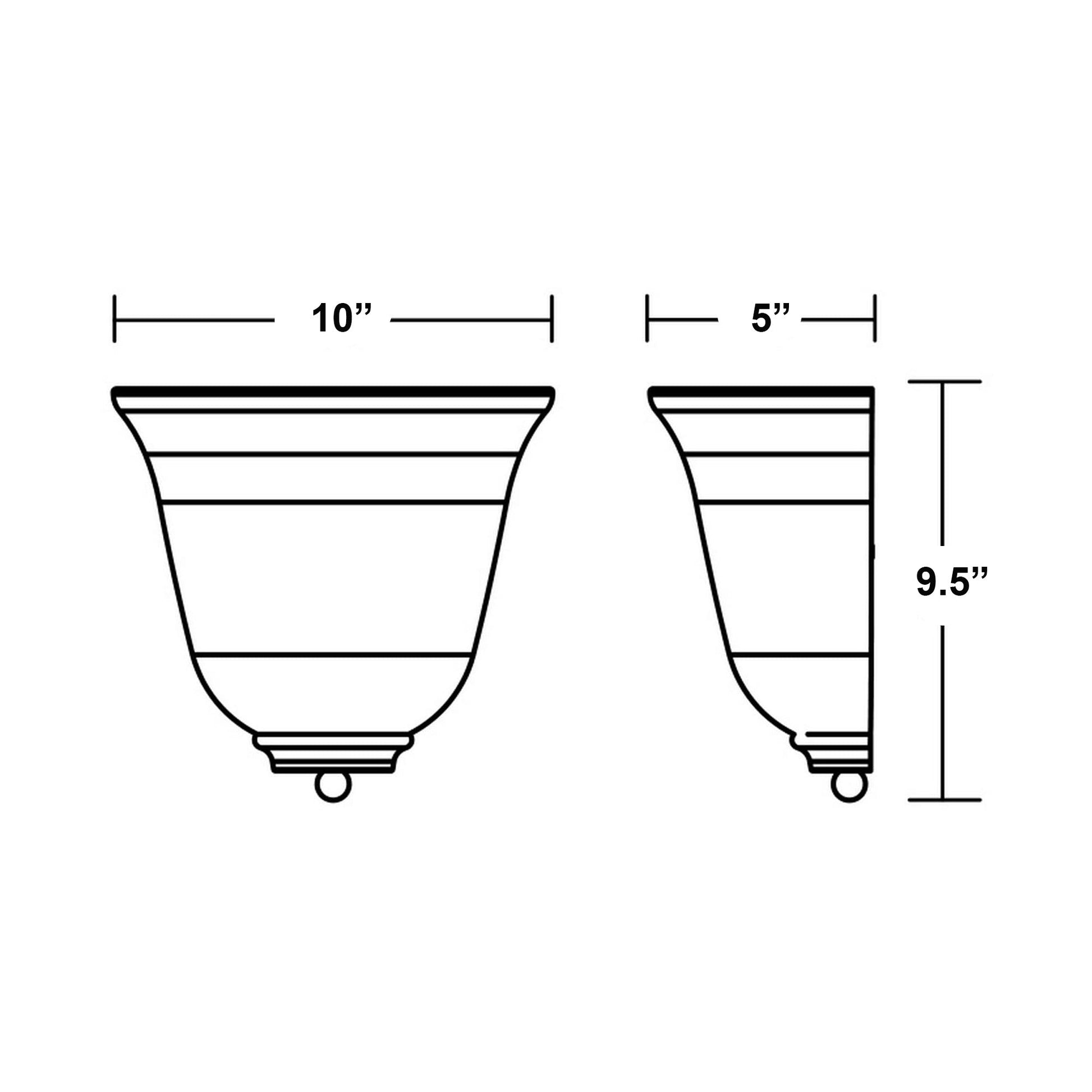 Corsa Wall Light - line drawing.