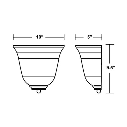 Corsa Wall Light - line drawing.
