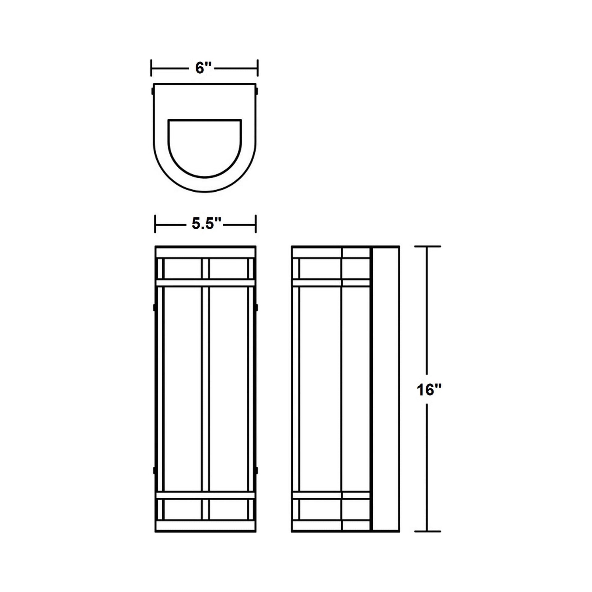 Crain Outdoor LED Wall Light - line drawing.