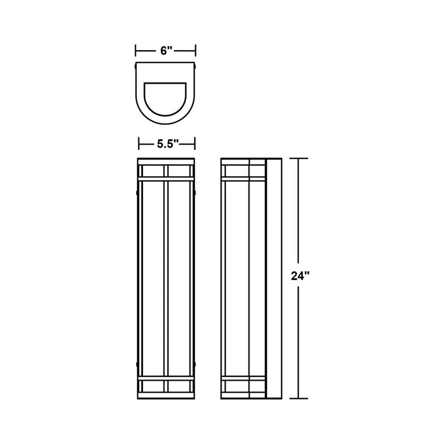 Crain Outdoor LED Wall Light - line drawing.