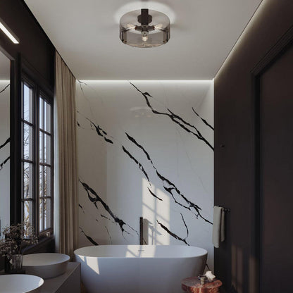 Dana Semi Flush Mount Ceiling Light in bathroom.