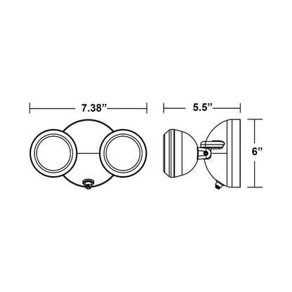 Daniel Outdoor LED Wall Light - line drawing.