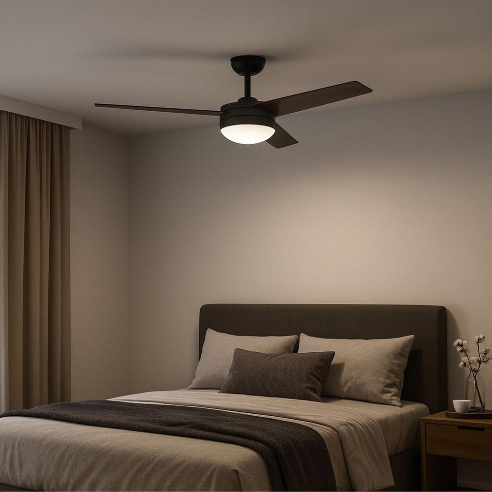 Davis LED Ceiling Fan in bedroom.