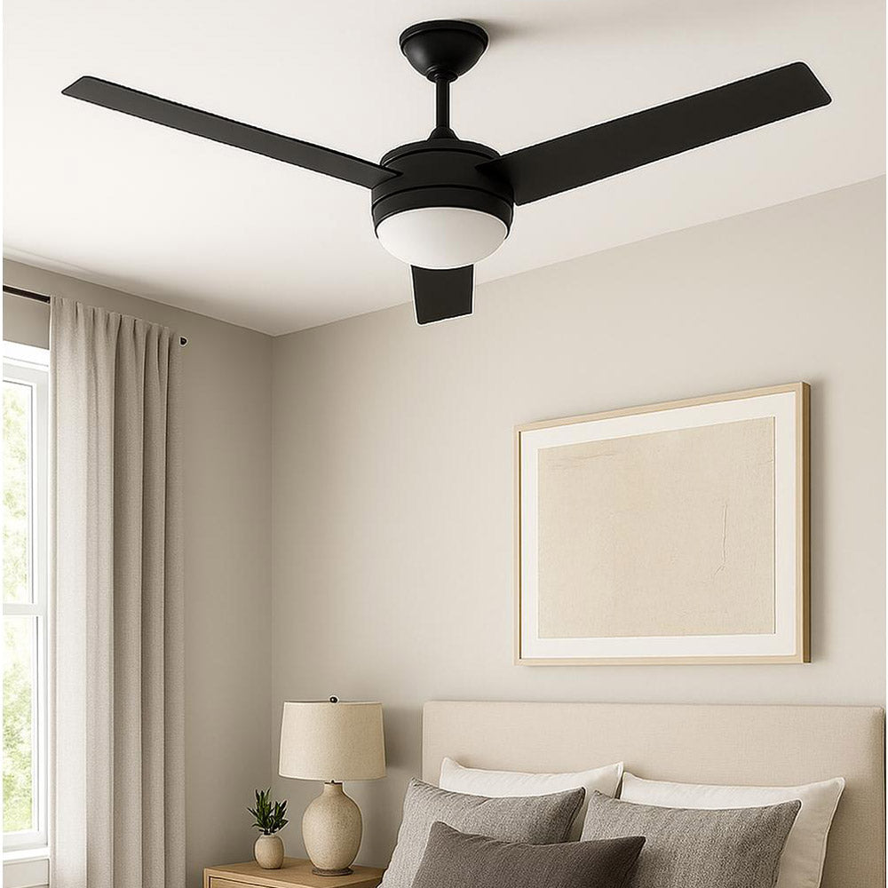 Davis LED Ceiling Fan in bedroom.