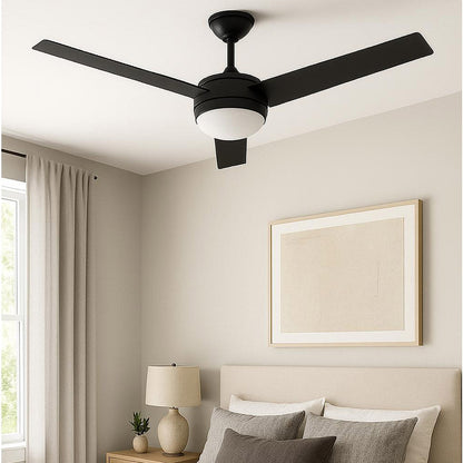 Davis LED Ceiling Fan in bedroom.