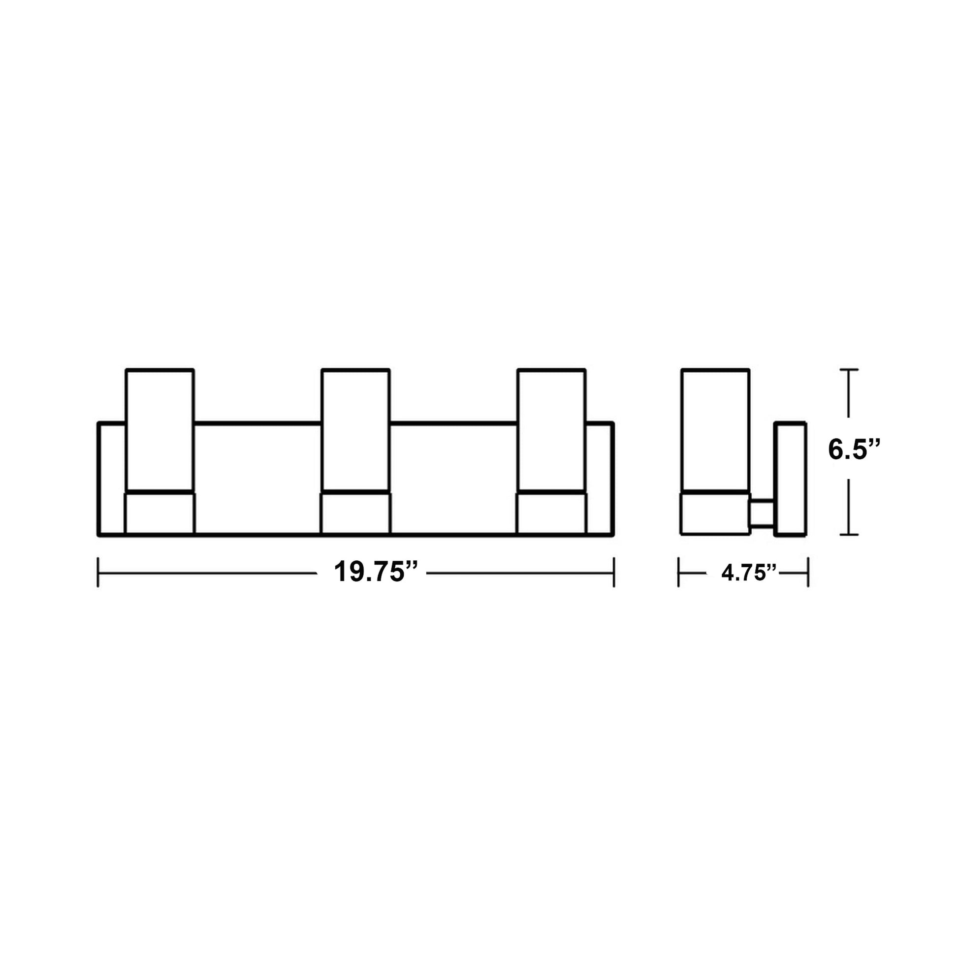 Delphia LED Bath Vanity Light - line drawing.