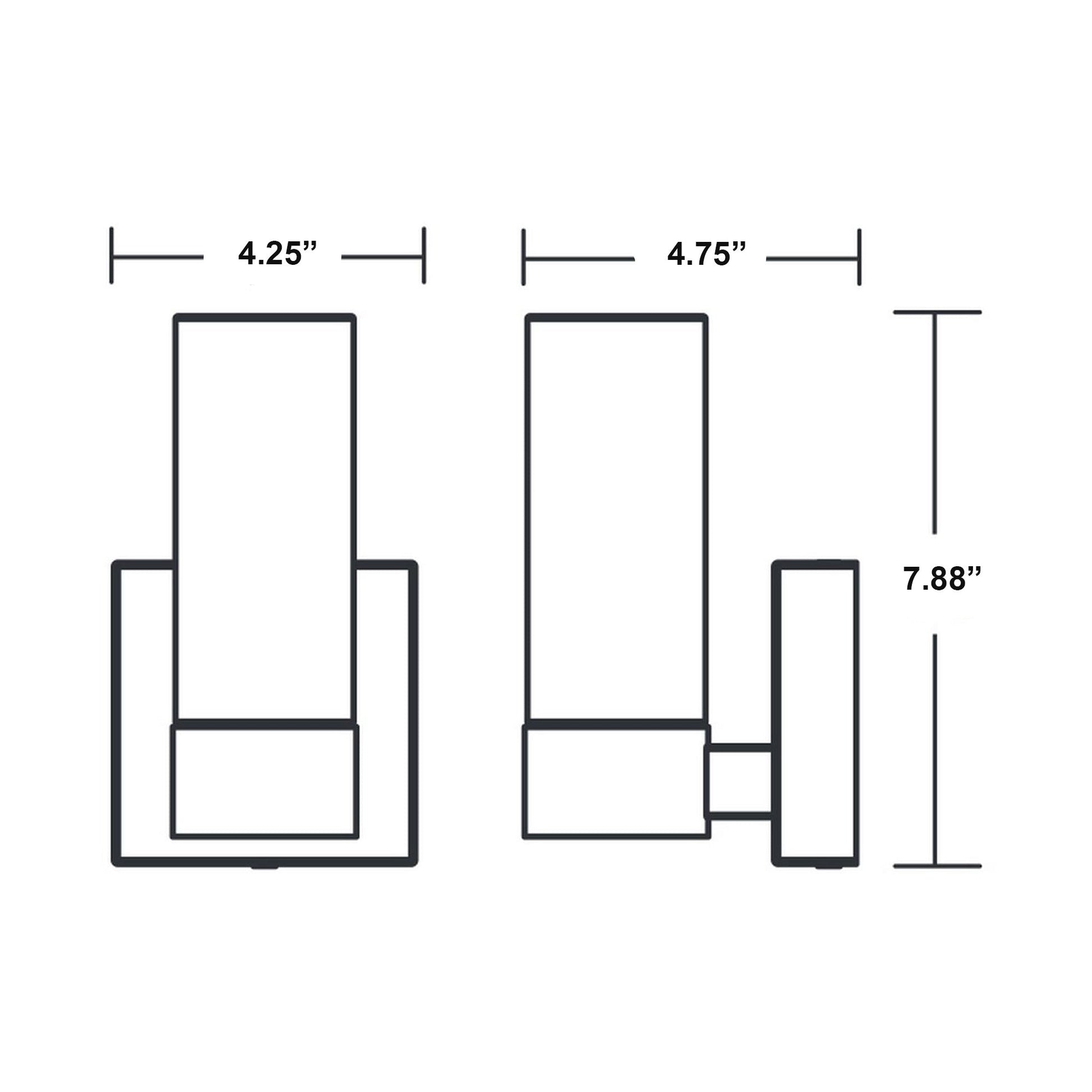 Delphia LED Wall Light - line drawing.