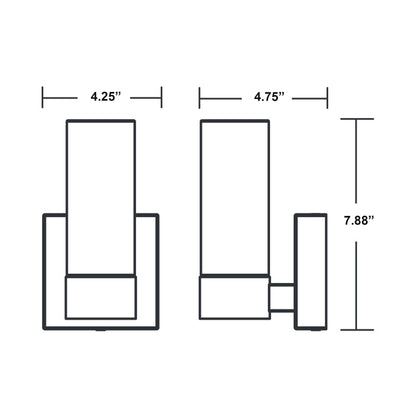 Delphia LED Wall Light - line drawing.