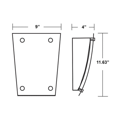 Dorset LED Wall Light - line drawing.