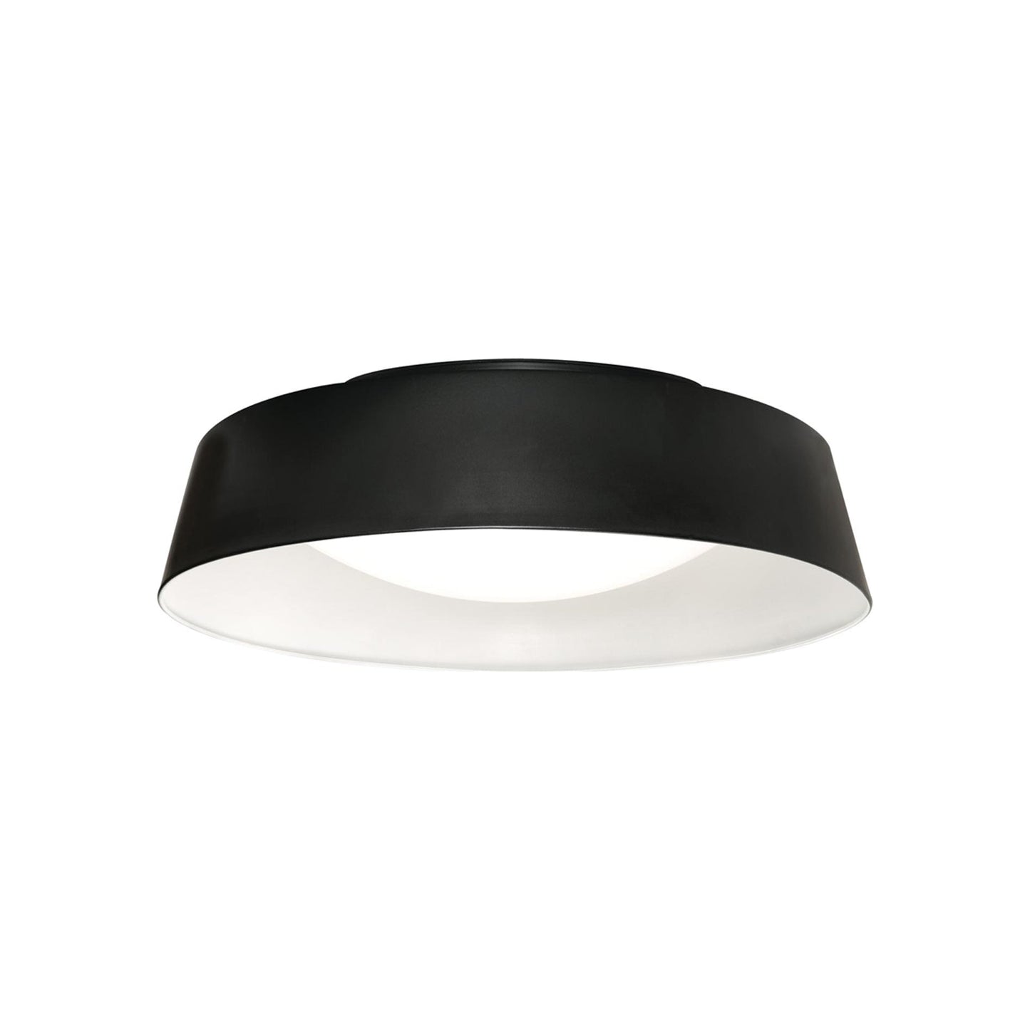 Duncan LED Flush Mount Ceiling Light in Black/White (15.5-Inch).
