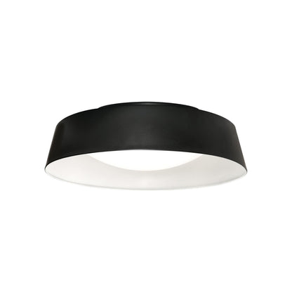 Duncan LED Flush Mount Ceiling Light in Black/White (15.5-Inch).