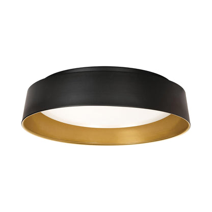 Duncan LED Flush Mount Ceiling Light in Black/Gold (19.5-Inch).