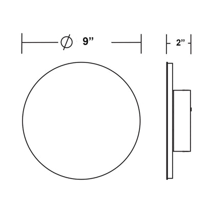 Eclipse LED Wall Light - line drawing.