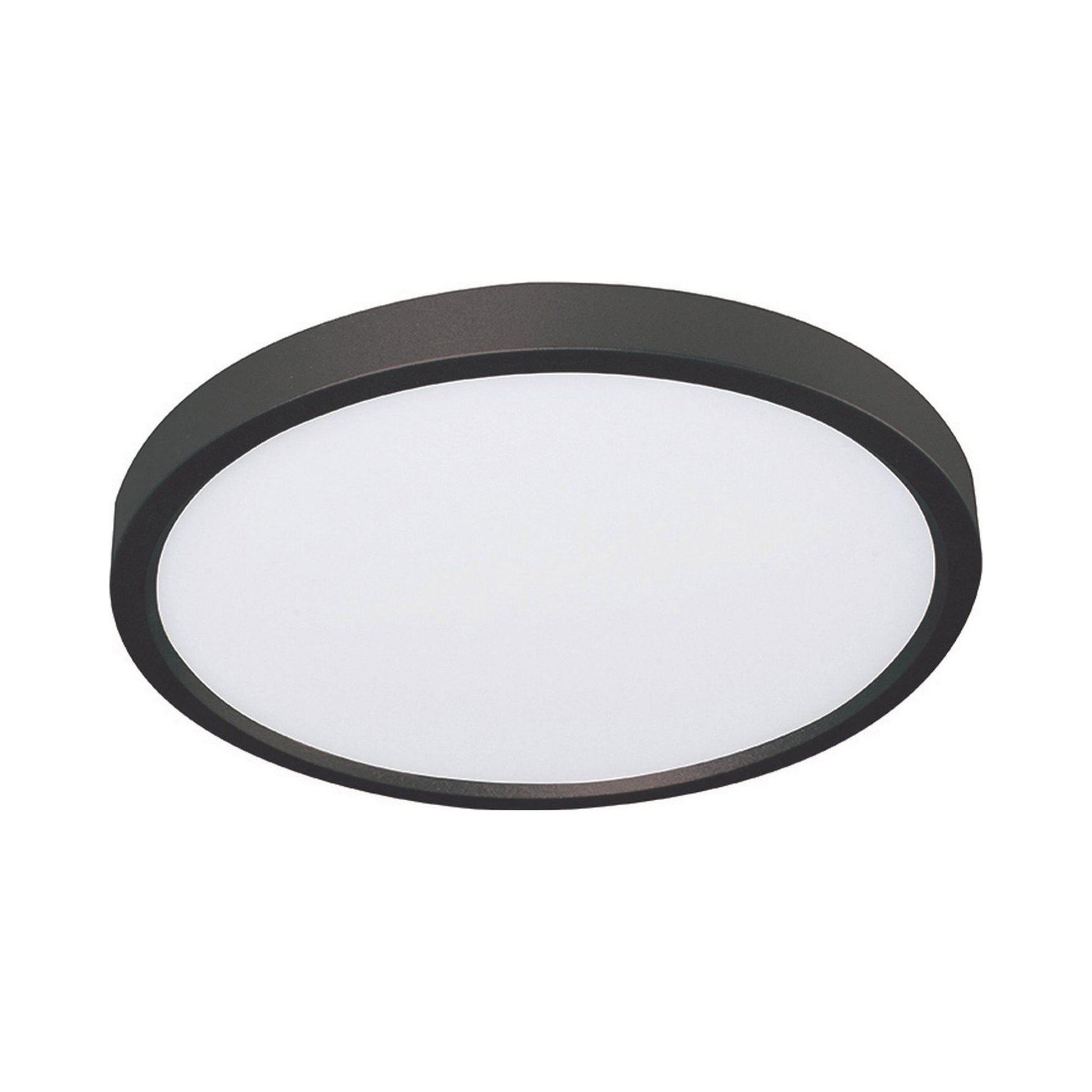 Edge Round LED Flush Mount Ceiling Light in Black (12-Inch).