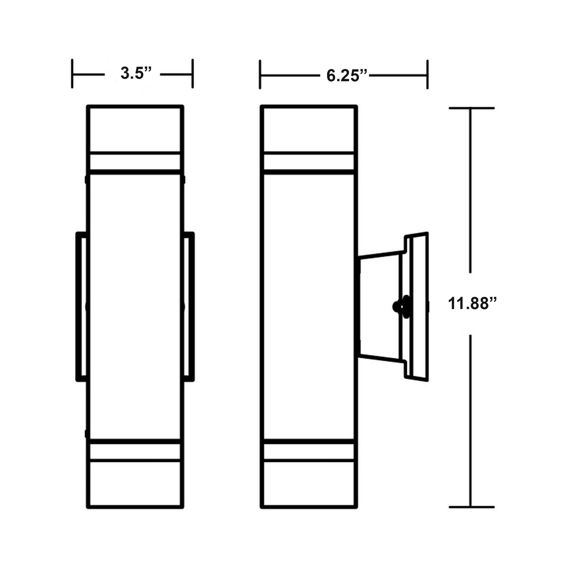 Edmund Outdoor LED Wall Light - line drawing.