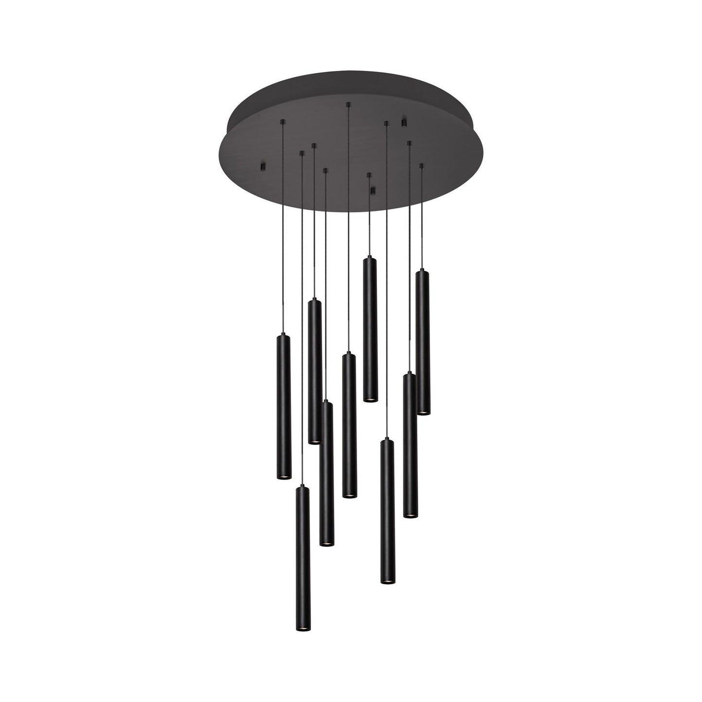 Eli Round LED Pendant Light in Black (9-Light).