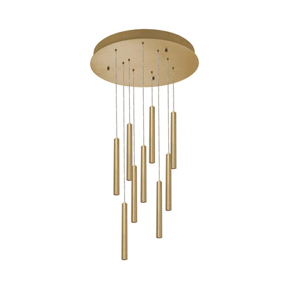 Eli Round LED Pendant Light in Satin Brass (9-Light).