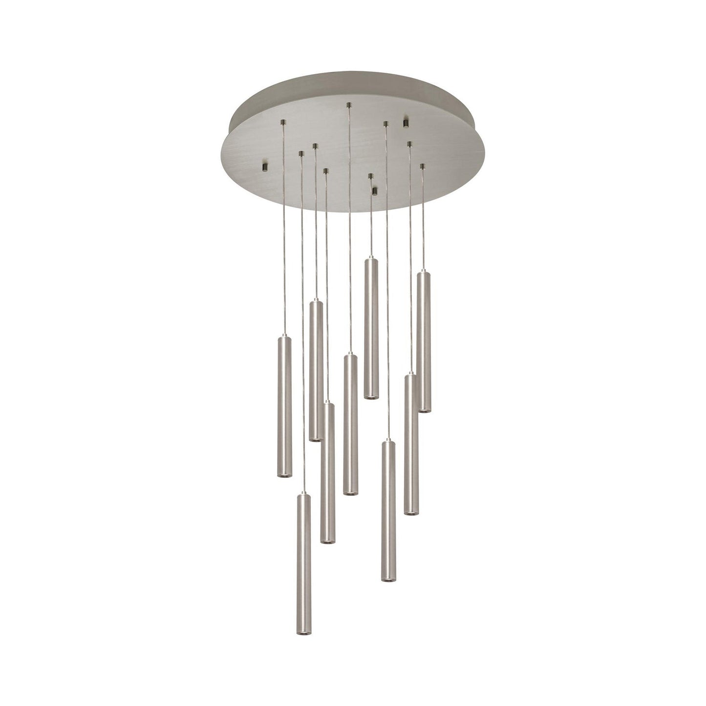 Eli Round LED Pendant Light in Satin Nickel (9-Light).
