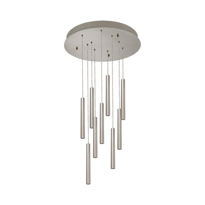 Eli Round LED Pendant Light in Satin Nickel (9-Light).