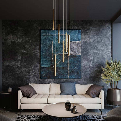 Eli Round LED Pendant Light in living room.