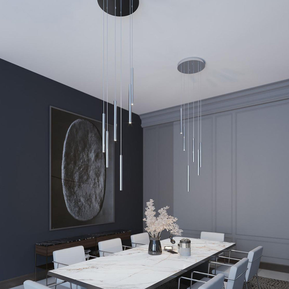 Eli Round LED Pendant Light in dining room.