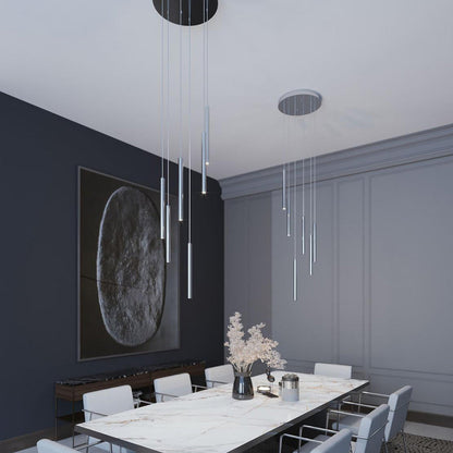 Eli Round LED Pendant Light in dining room.