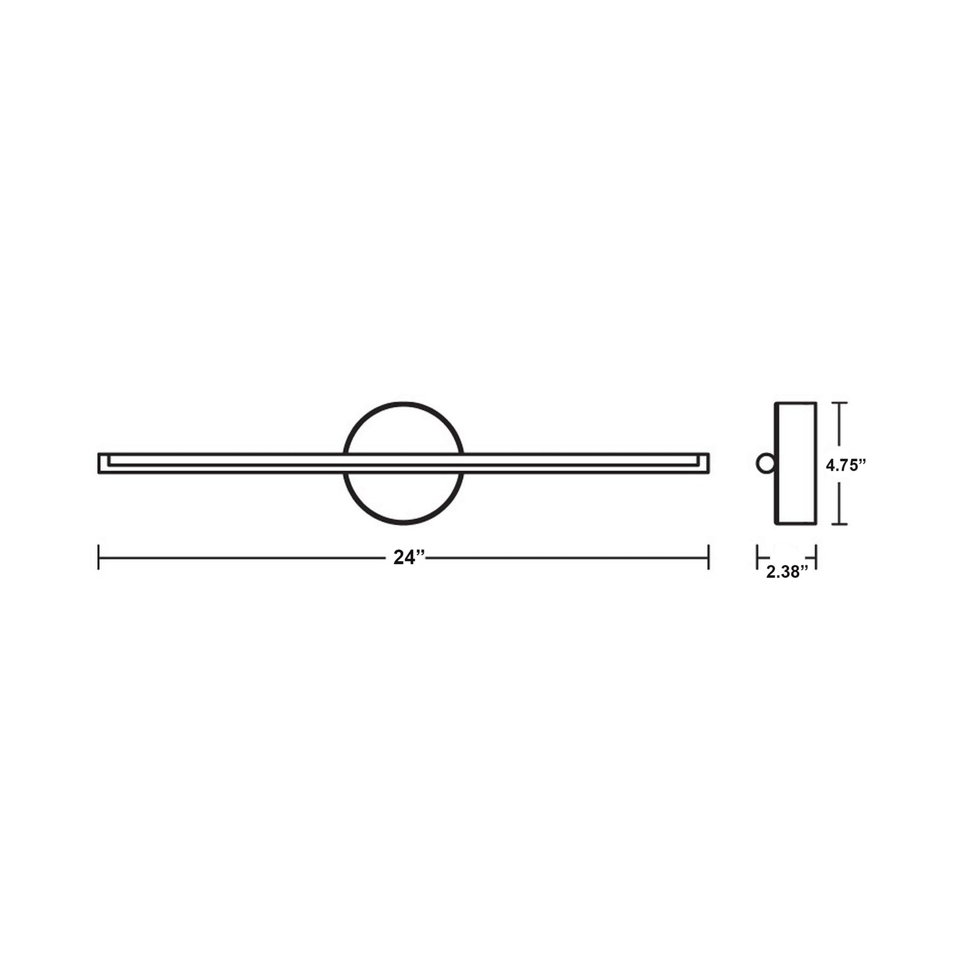 Elizabeth LED Bath Vanity Light - line drawing.