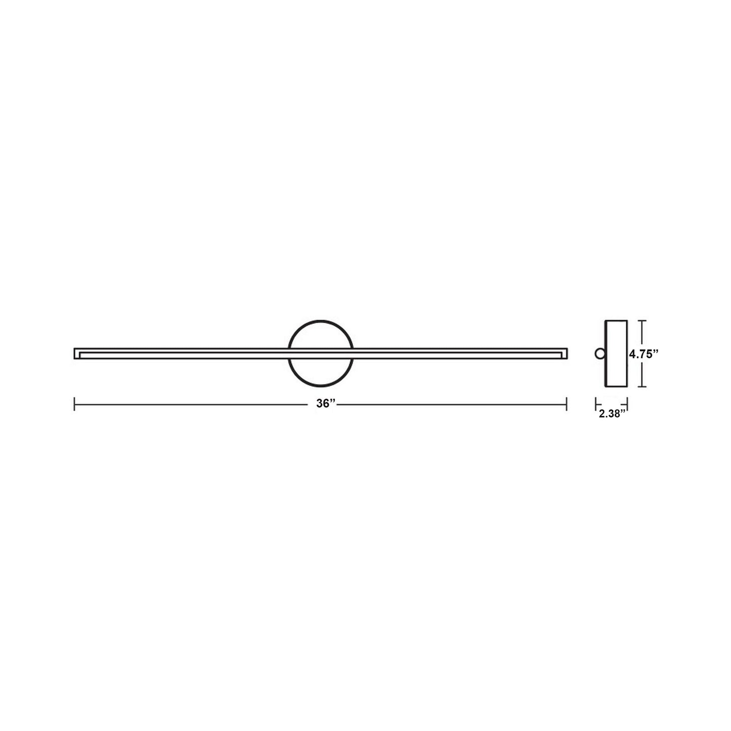 Elizabeth LED Bath Vanity Light - line drawing.