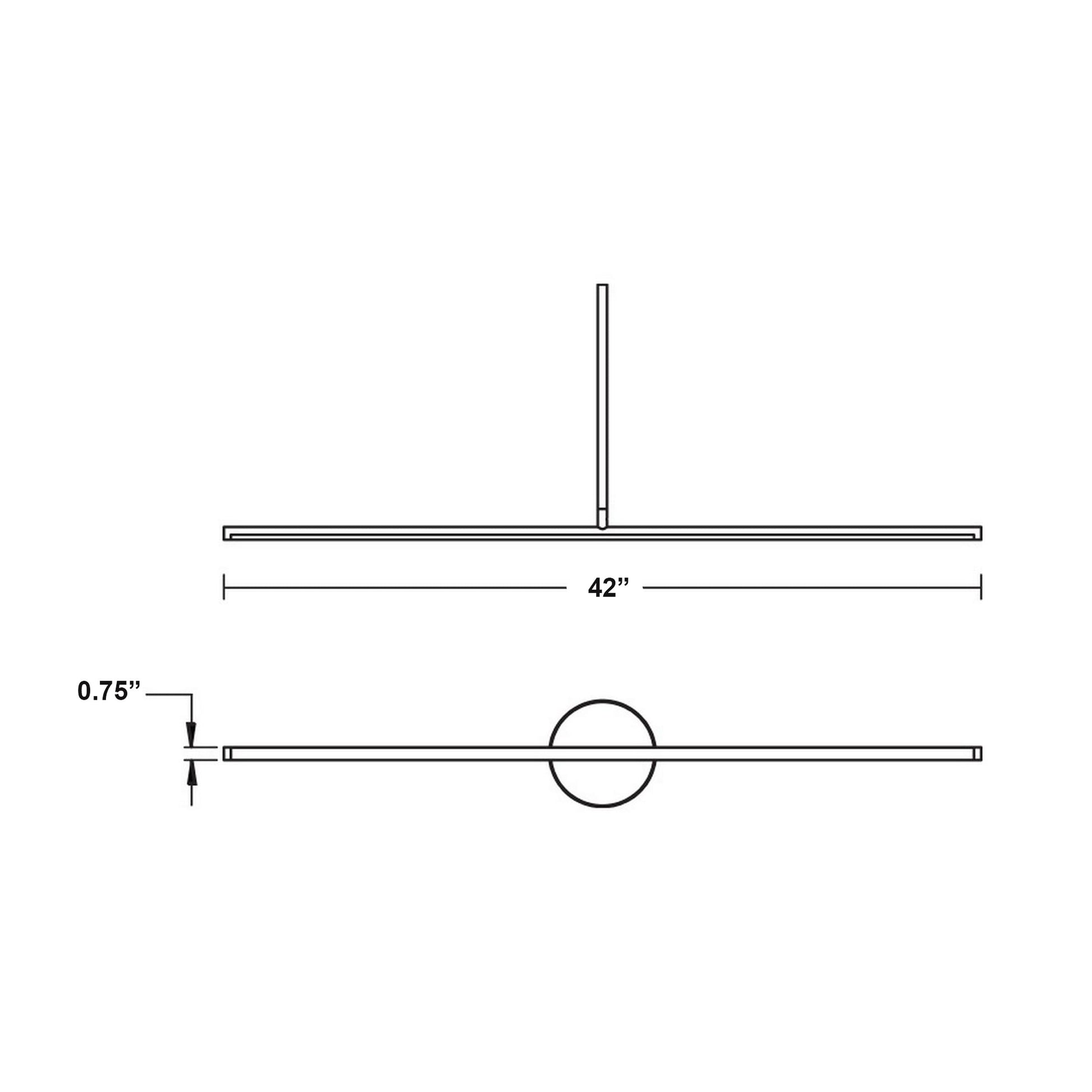 Elizabeth LED Pendant Light - line drawing.