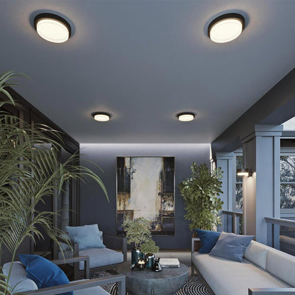 Elm Outdoor LED Flush Mount Ceiling Light in living room.