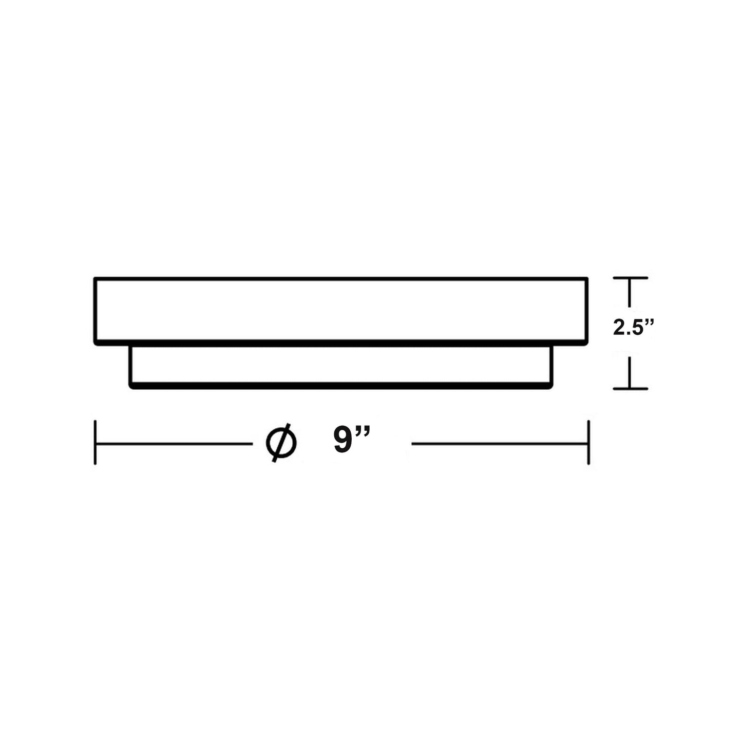 Elm Outdoor LED Flush Mount Ceiling Light - line drawing.