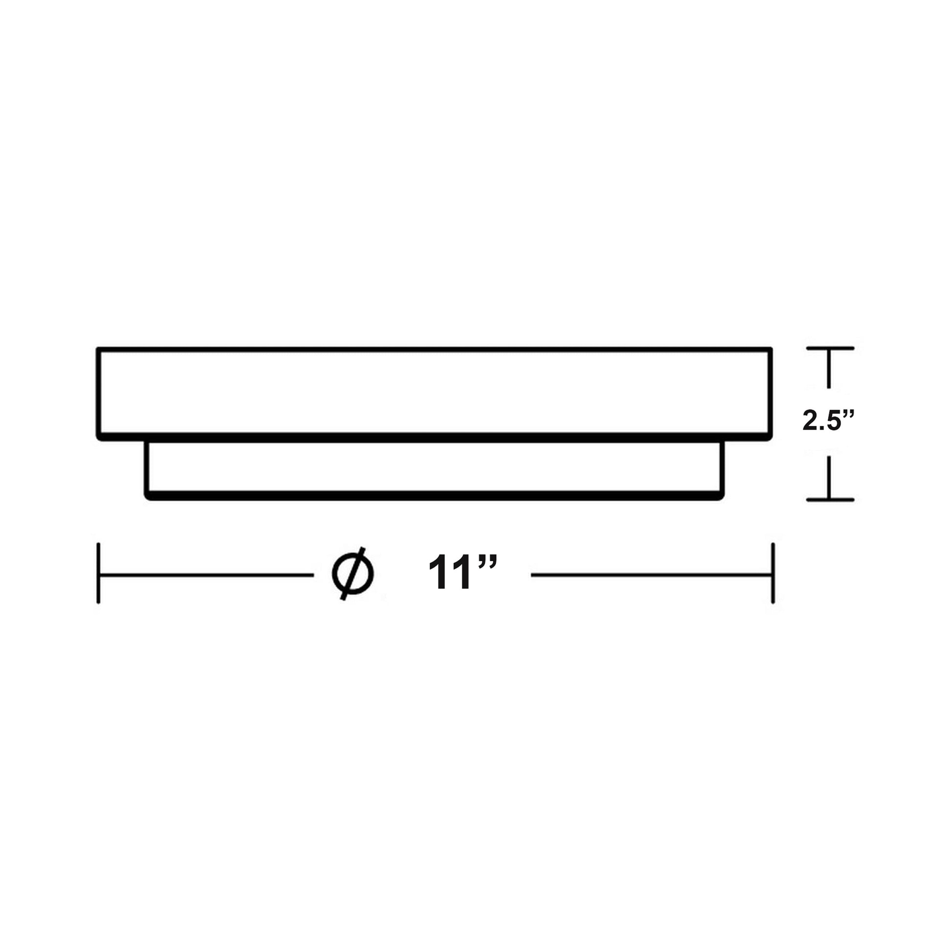 Elm Outdoor LED Flush Mount Ceiling Light - line drawing.