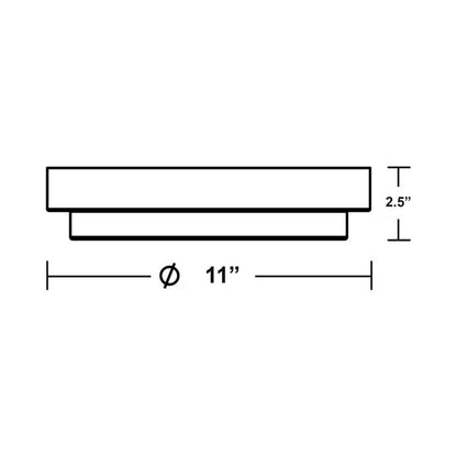 Elm Outdoor LED Flush Mount Ceiling Light - line drawing.