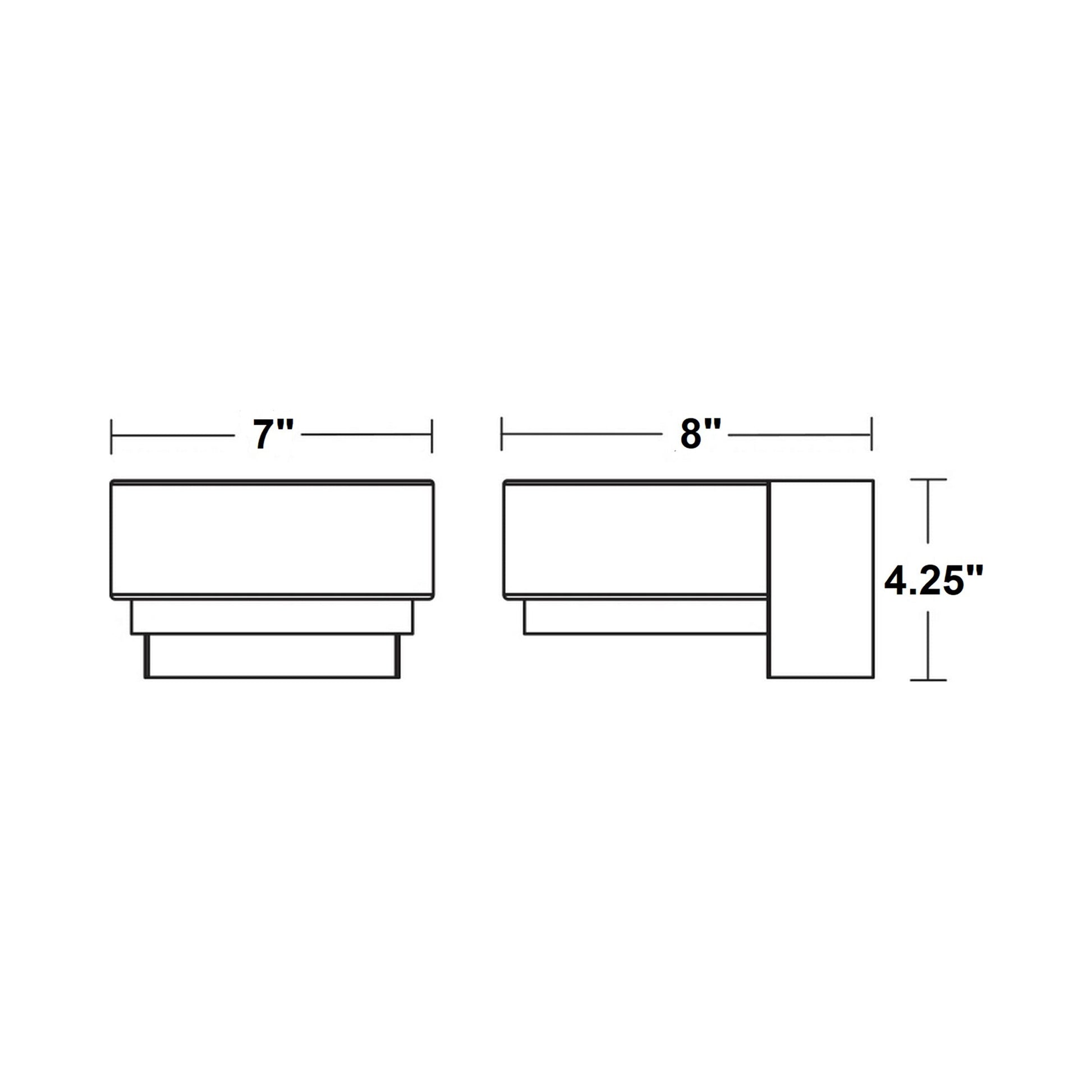 Elm Outdoor LED Wall Light - line drawing.