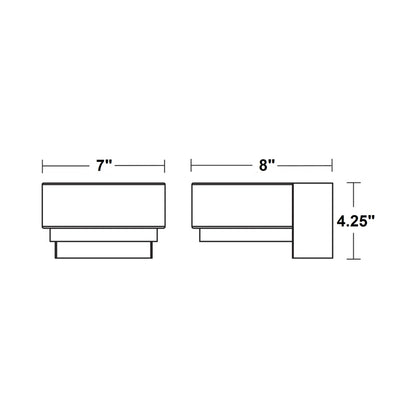 Elm Outdoor LED Wall Light - line drawing.