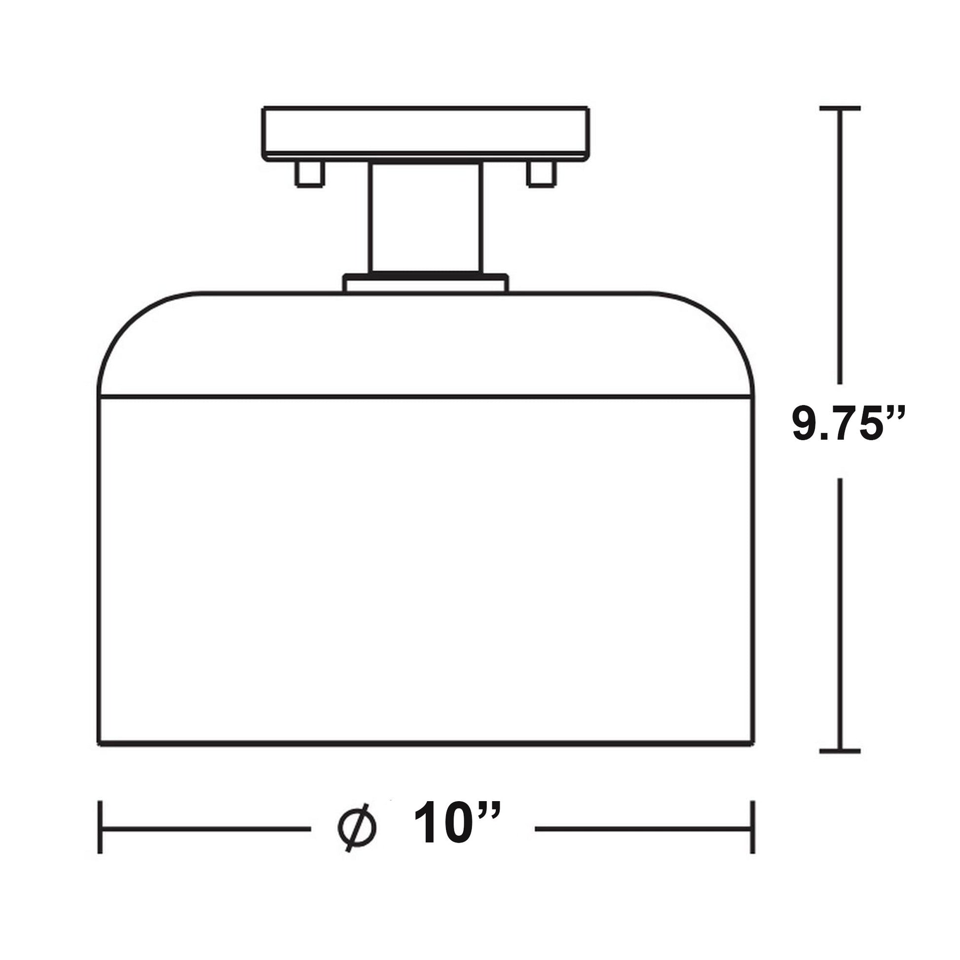 Elsa Semi Flush Mount Ceiling Light - line drawing.