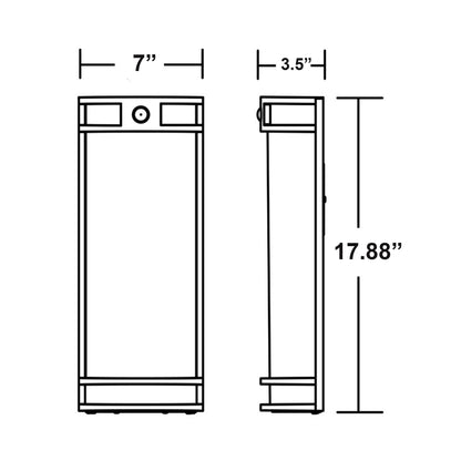Elston Outdoor LED Wall Light - line drawing.