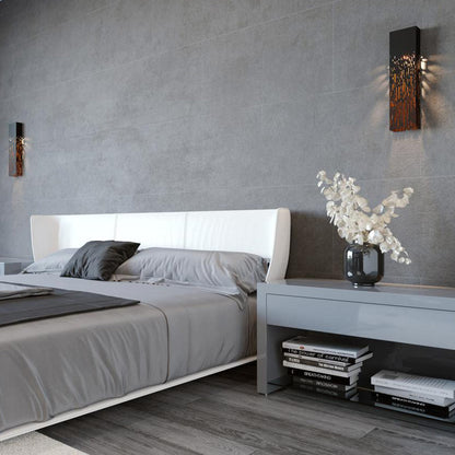 Embers LED Wall Light in bedroom.