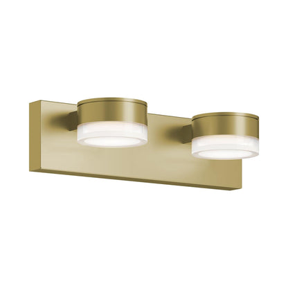 Emma LED Bath Vanity Light in Light Antique Brass (2-Light).
