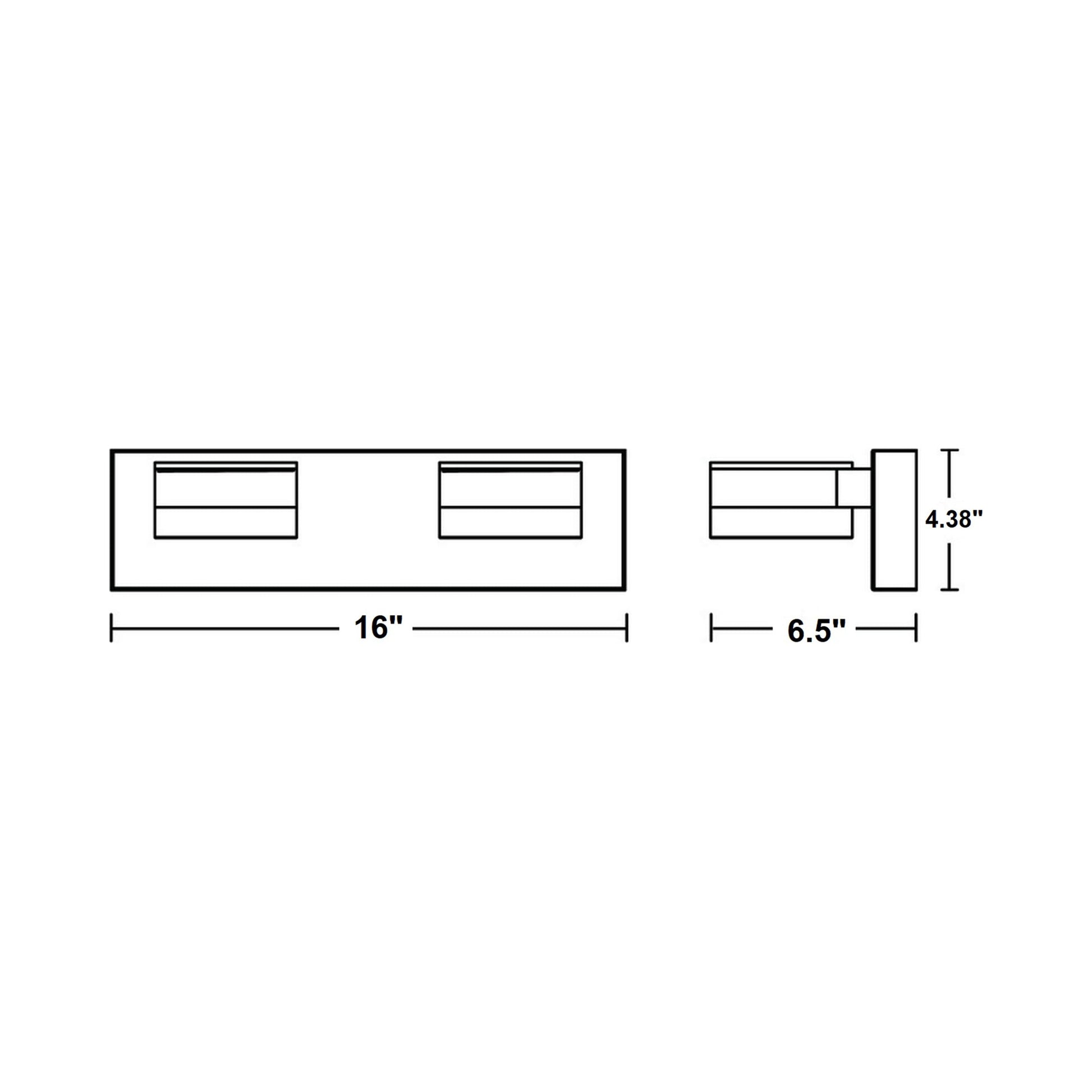 Emma LED Bath Vanity Light - line drawing.